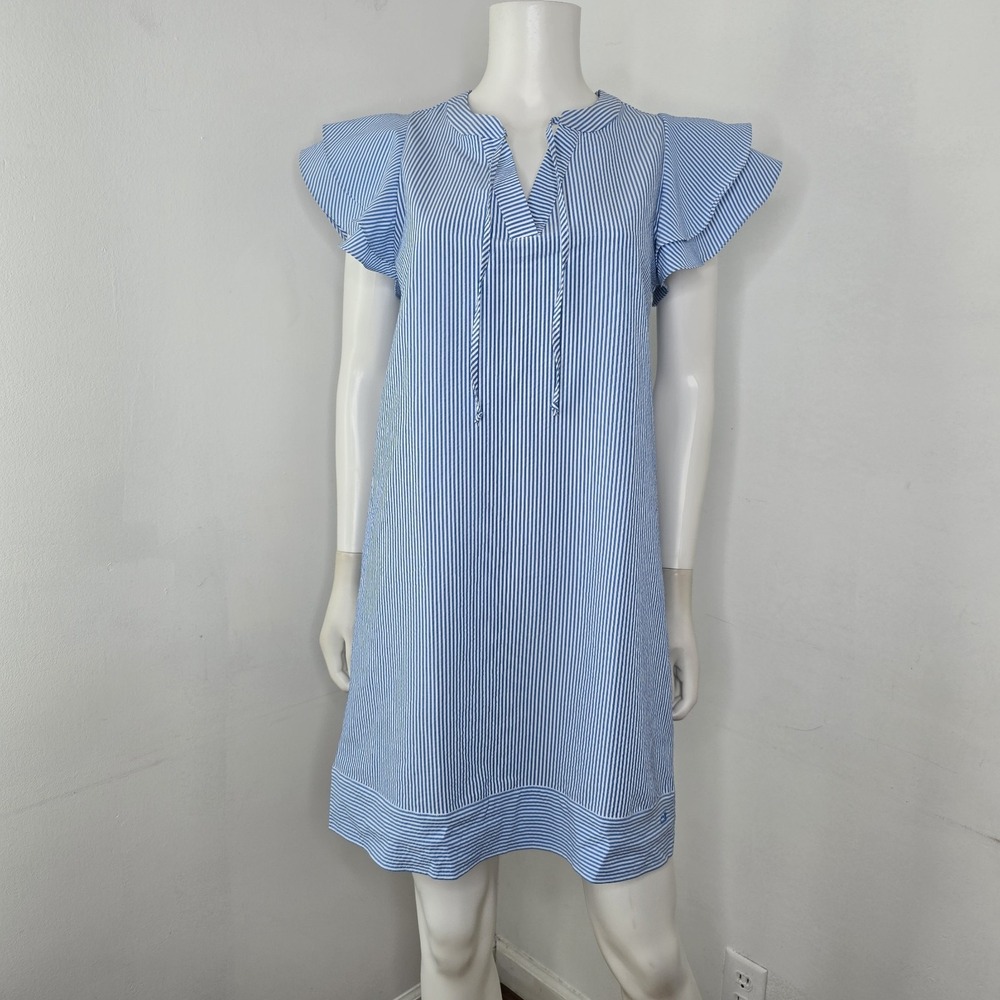 Vineyard Vines Shift Dress Size XS Womens Harbour Flutter Sleeve Tide Blue NWT - Picture 2 of 10